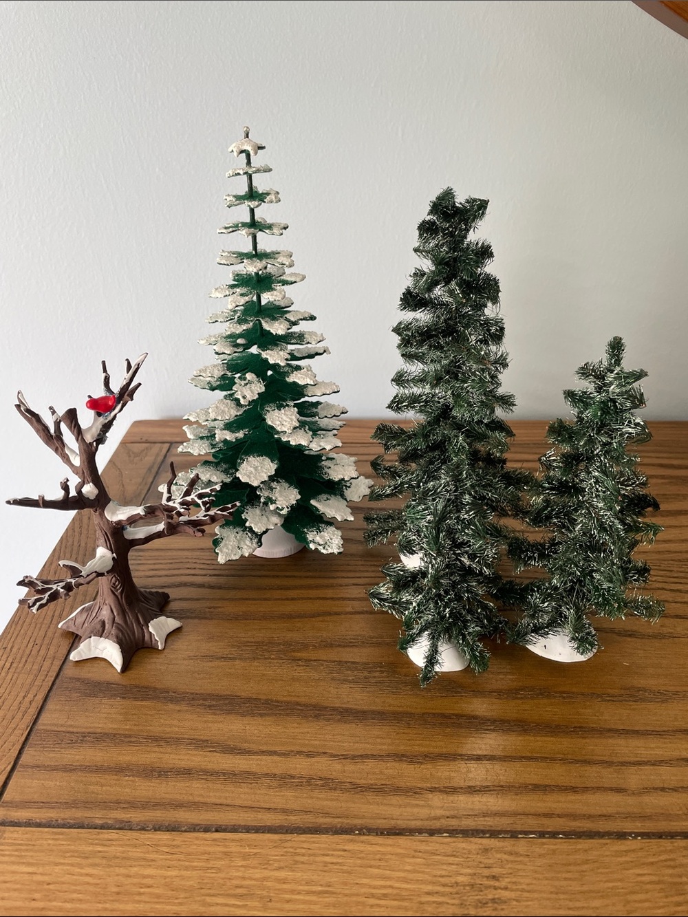 Department 56 Green Flocked & Snow-Tipped Tabletop Trees (5)